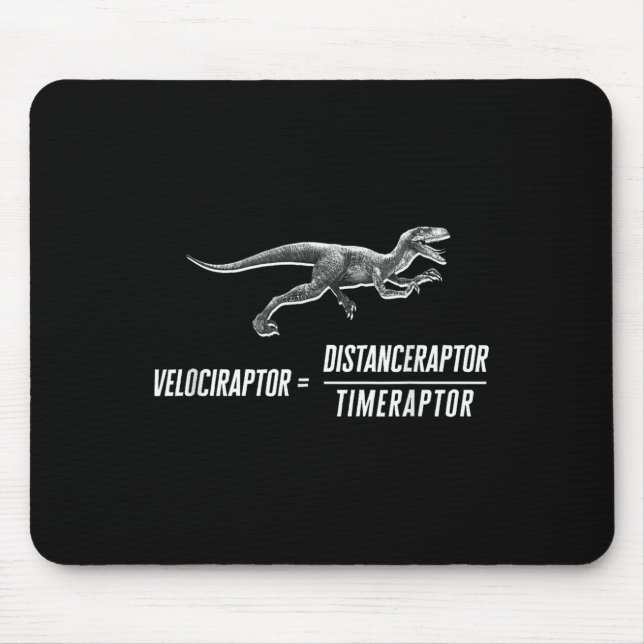 Math Geek Dinosaur Velociraptor Equation V2  Mouse Pad (Front)