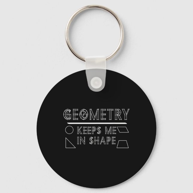 Math Geek Geometry Teacher Phrase Gym Saying Graph Key Ring (Front)