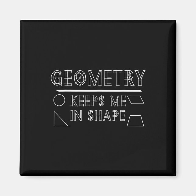 Math Geek Geometry Teacher Phrase Gym Saying Graph Magnet (Front)