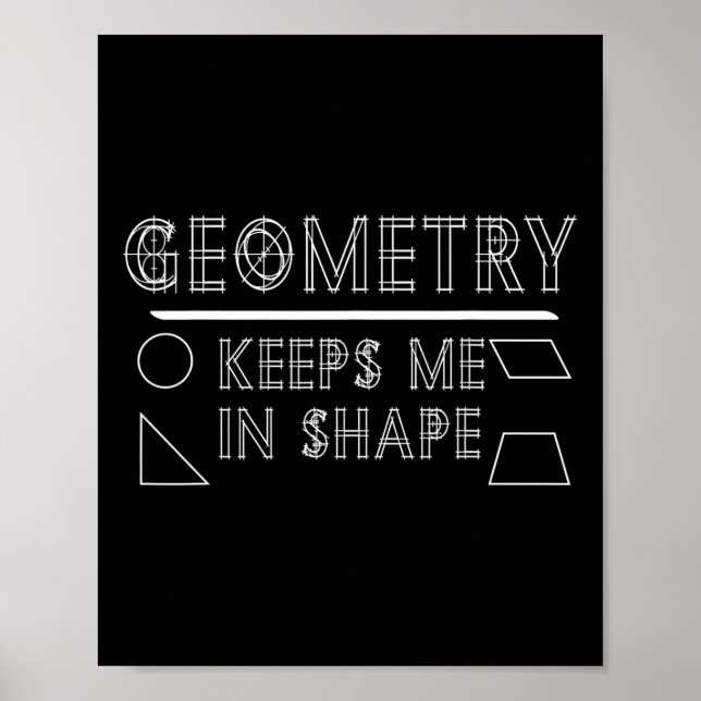 Math Geek Geometry Teacher Phrase Gym Saying Graph Poster (Front)