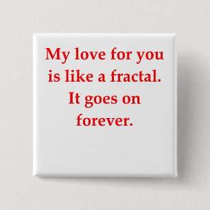 math geek love pick up line 15 cm square badge