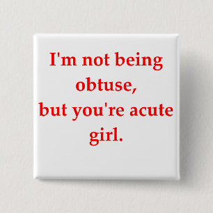 math geek love pick up line 15 cm square badge