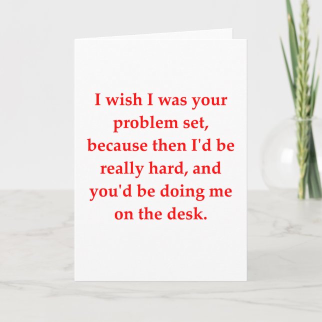 math geek love pick up line card (Front)