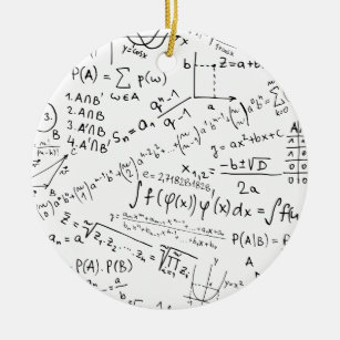 Math Geek, Mathematics Problem Solving Pattern Ceramic Tree Decoration