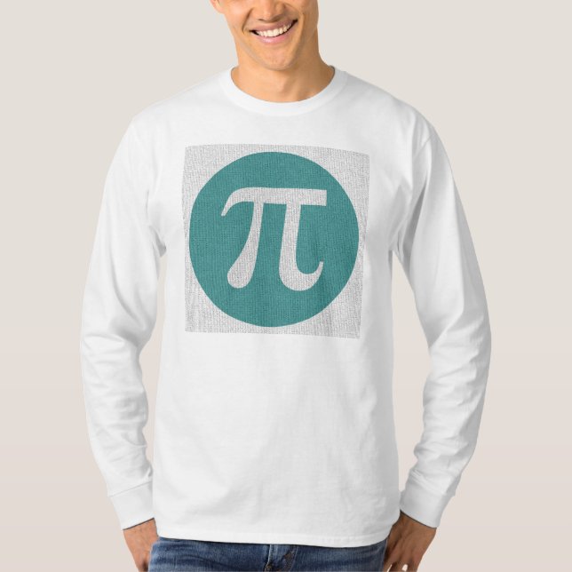 Math geek Pi symbol, blue circle and digits. T-Shirt (Front)