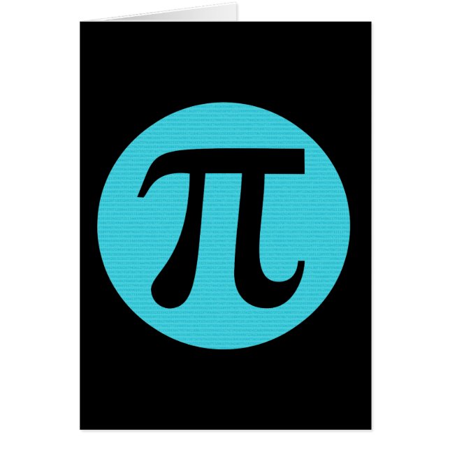 Math geek Pi symbol, blue on black (Front)