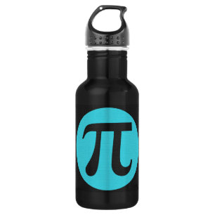 Math geek Pi symbol, blue on black 532 Ml Water Bottle