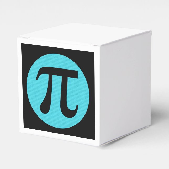 Math geek Pi symbol, blue on black Favour Box (Front Side)