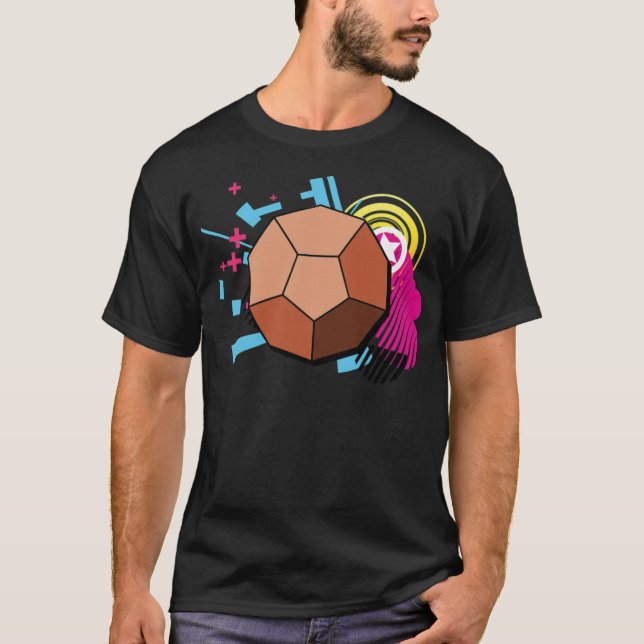 Math Geometry Geometric Dodecahedron Isometric and T-Shirt (Front)