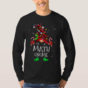 Math Gnome Buffalo Plaid Matching Family Christmas T-Shirt