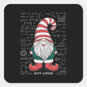 Math Gnome Family Matching Group Christmas Party  Square Sticker