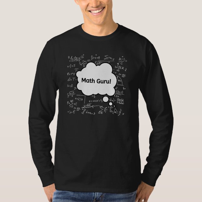 Math Guru – Funny Mathematics Teacher Equation  T-Shirt (Front)