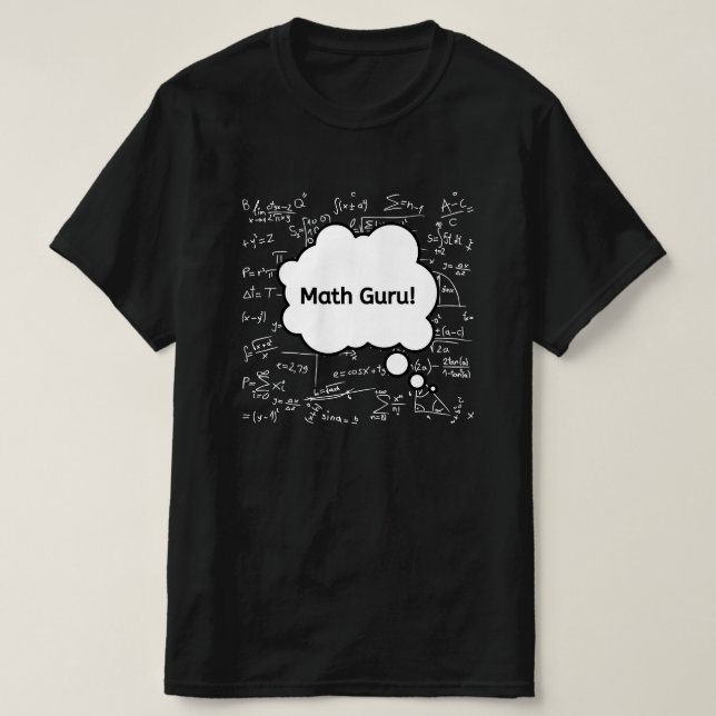 Math Guru – Funny Mathematics Teacher Equation  T-Shirt (Design Front)