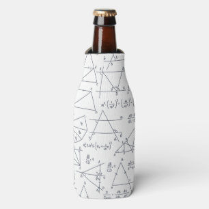 Math Hand Written Calculations Charts Pattern Bottle Cooler