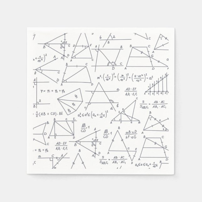 Math Hand Written Calculations Illustrations Napkin (Front)