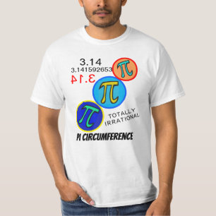 Math Humour 3.14 Pi Orange Yellow Blue T-Shirt