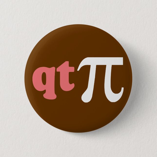 Math Humour - Cute Tee Pi 6 Cm Round Badge (Front)