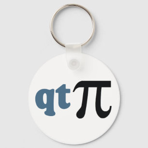 Math Humour - Cute Tee Pi Key Ring