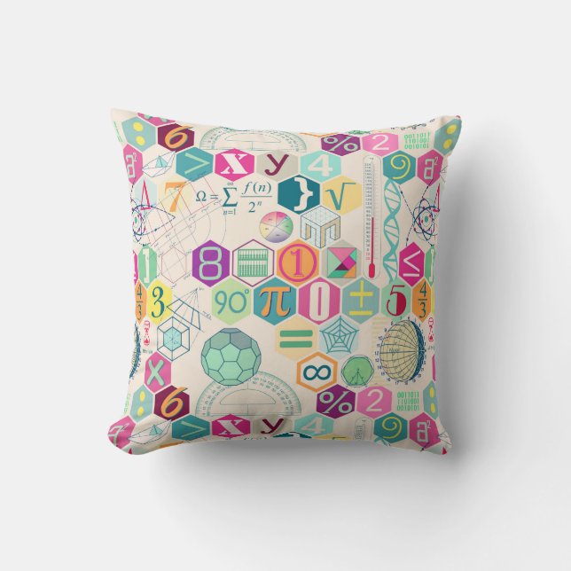 Math in color (pink) cushion (Front)