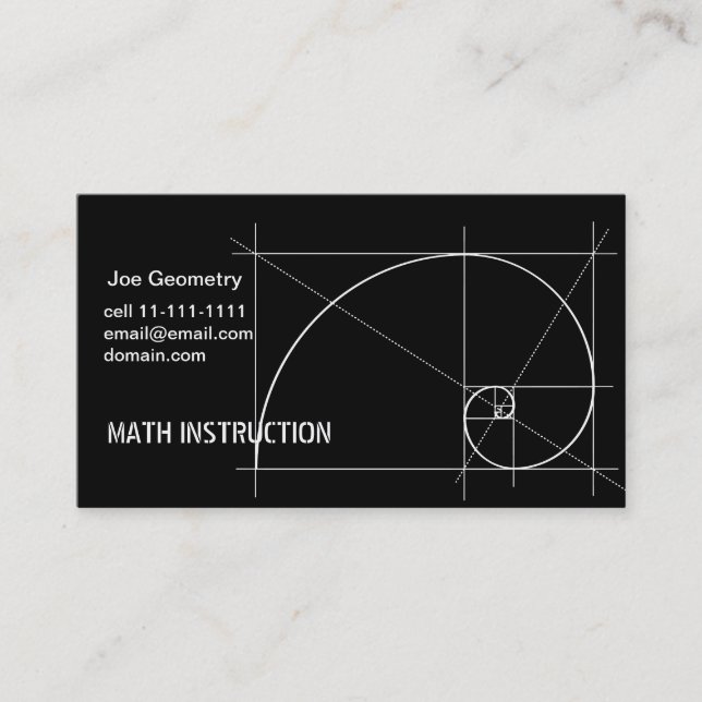 Math Instruction Business Card (Front)