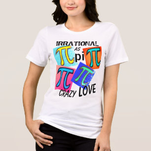 Math Irrational as Pi Blue Yellow Green Pink Tri-Blend Shirt