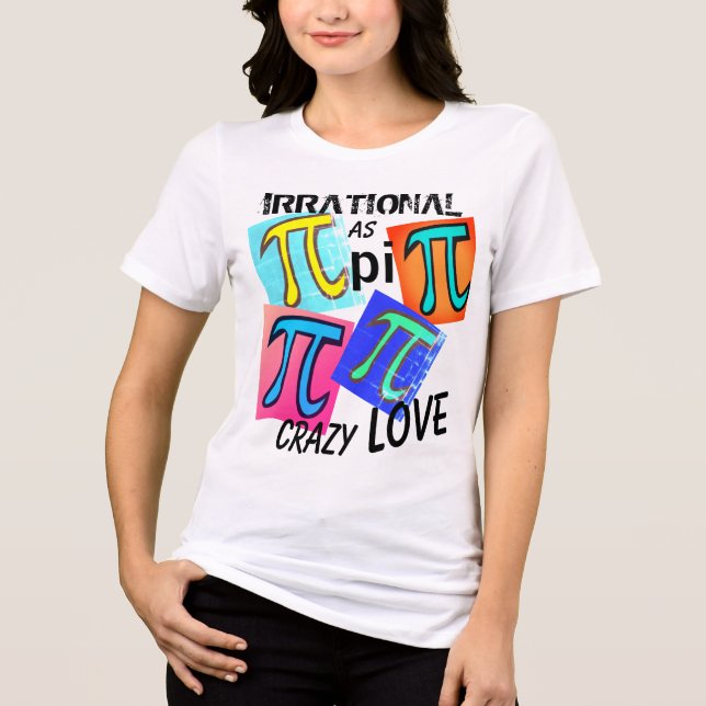 Math Irrational as Pi Blue Yellow Green Pink Tri-Blend Shirt (Front)