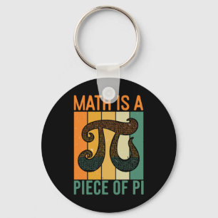 Math Is A Piece Of Pi Retro Pi Day Teacher Graphic Key Ring