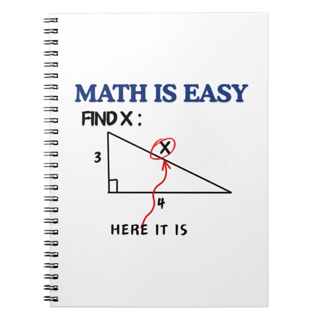 Math Is Easy Funny Notebook – Perfect Gift for Stu (Front)