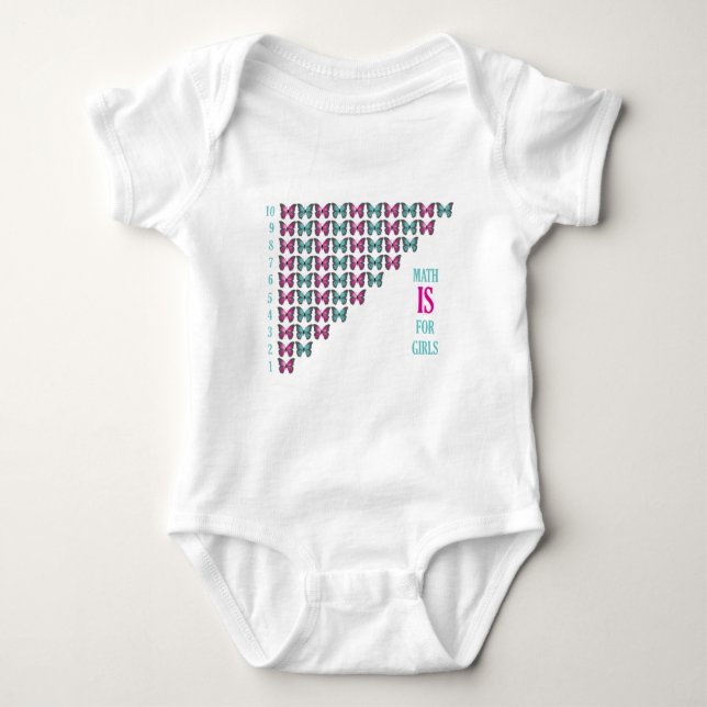 Math Is For Girls, I Love Math, Inspirational Baby Bodysuit (Front)