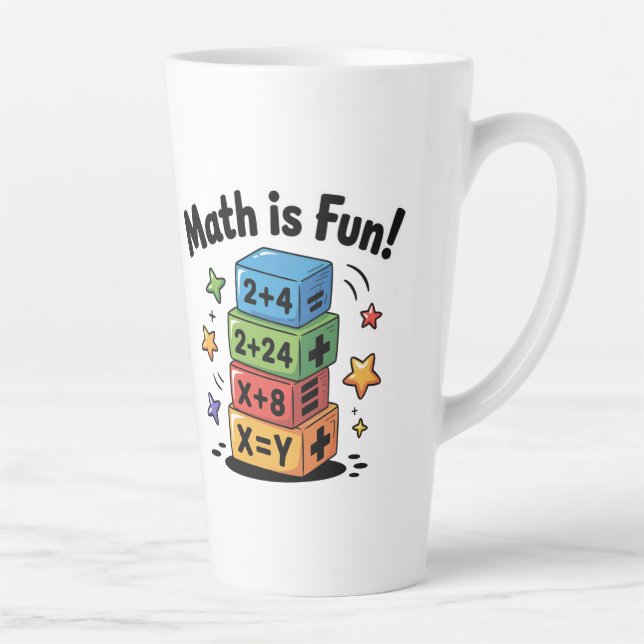 Math is fun stickers latte mug (Right)