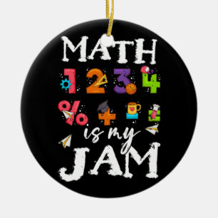 Math Is My Jam Teacher Appreciation Algebra Equati Ceramic Tree Decoration