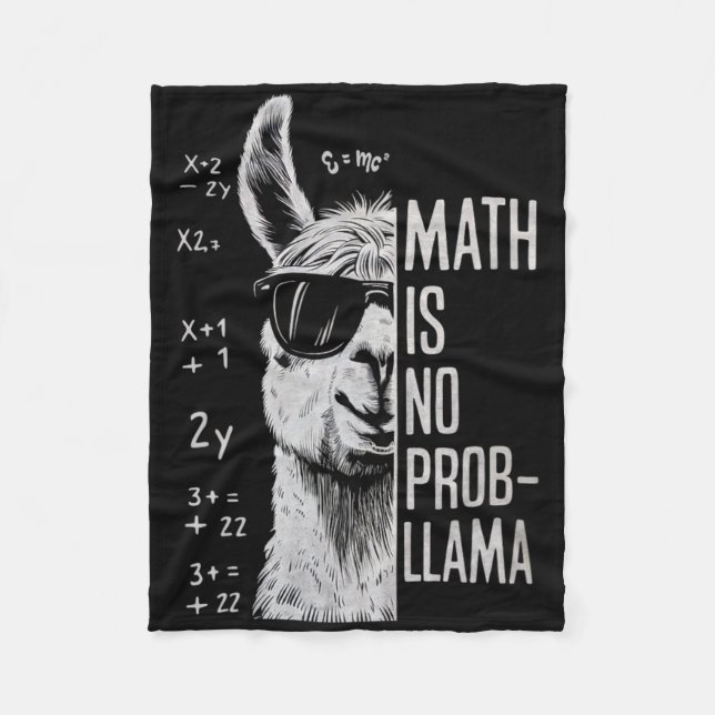 Math Is No Prob-llama Funny Llama Man Women  Fleece Blanket (Front)