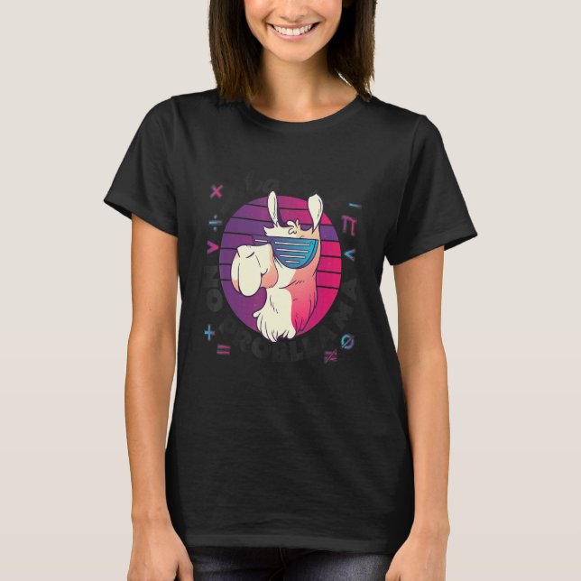 Math Is No ProbLlama   Math Llama Teacher Student  T-Shirt (Front)