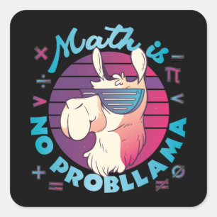 Math Is No ProbLlama Square Sticker
