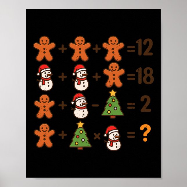 Math Jokes 67 Order Operation Christmas Math Teach Poster (Front)