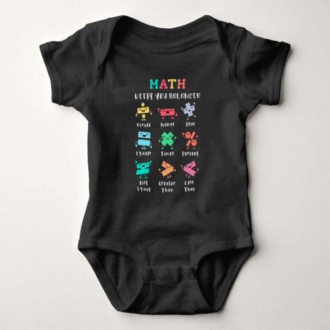 Math keeps you balanced baby bodysuit (Front)