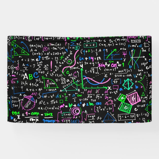 Math linear mathematics education circle banner (Horizontal)