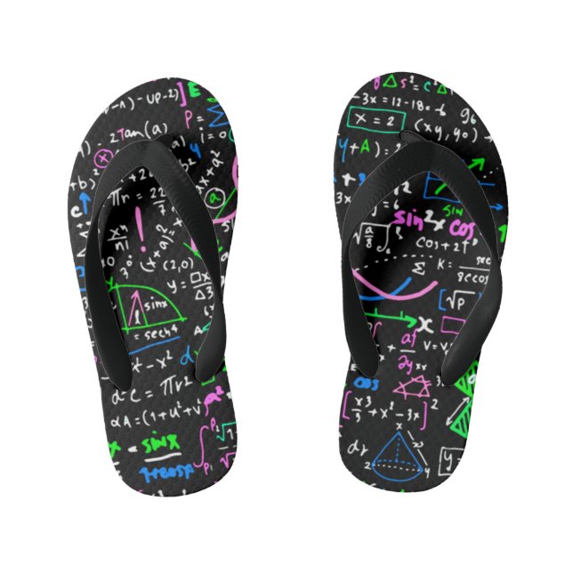 Math linear mathematics education circle kid's jandals (Footbed)