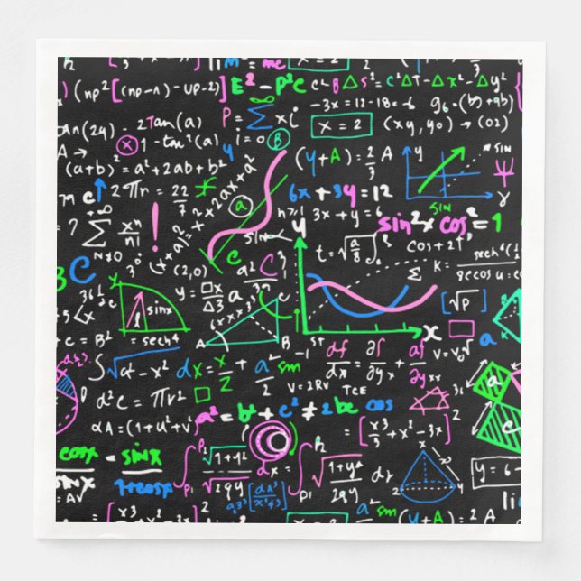 Math linear mathematics education circle napkin (Front)