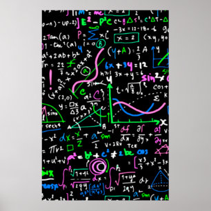 Math linear mathematics education circle poster