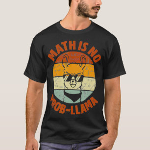 Math Llama Math Teacher Mathematician Retro Vintag T-Shirt