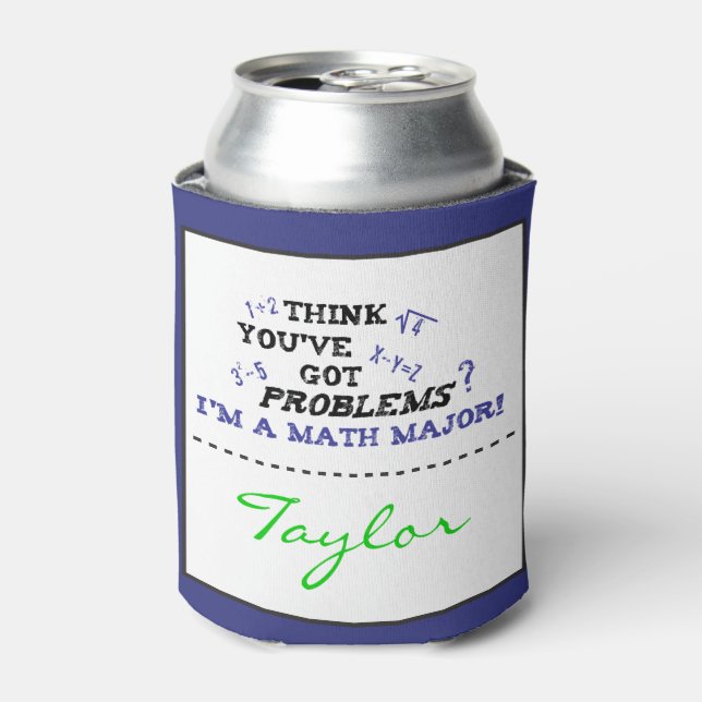 Math Major Graduation Funny Custom Can Cooler (Can Front)
