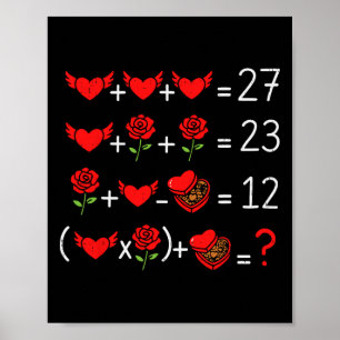 Math Mathematics Geek Funny Valentines Day Teacher Poster