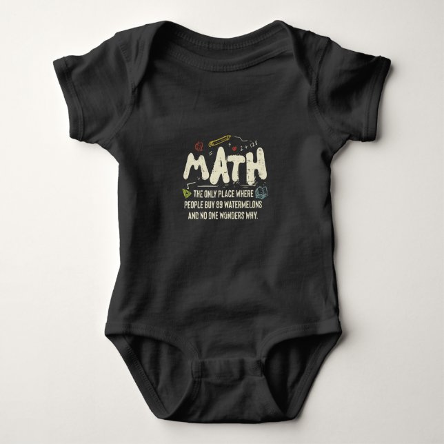 Math  Mathematics Math Teacher Gift Baby Bodysuit (Front)