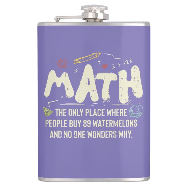Math  Mathematics Math Teacher Gift Hip Flask (Front)