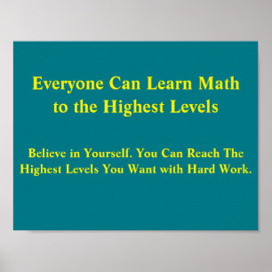 Math Mindsets Poster-Everyone Can Learn Math Poster