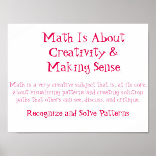 Math Mindsets Poster-Recognize and Solve Patterns Poster