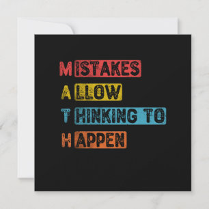 Math. Mistakes Allow Thinking To Happen Invitation