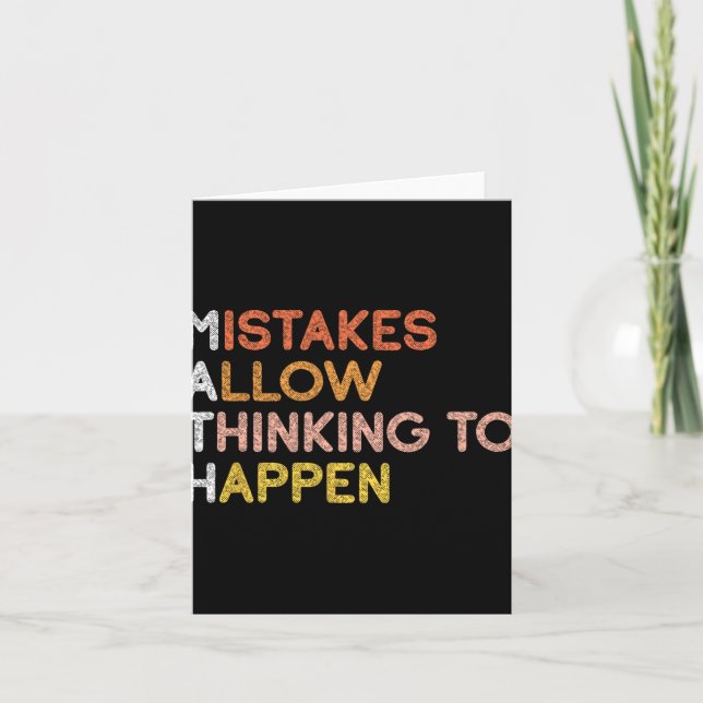 Math Mistakes Allow Thinking To Happen Mathematics Card (Front)