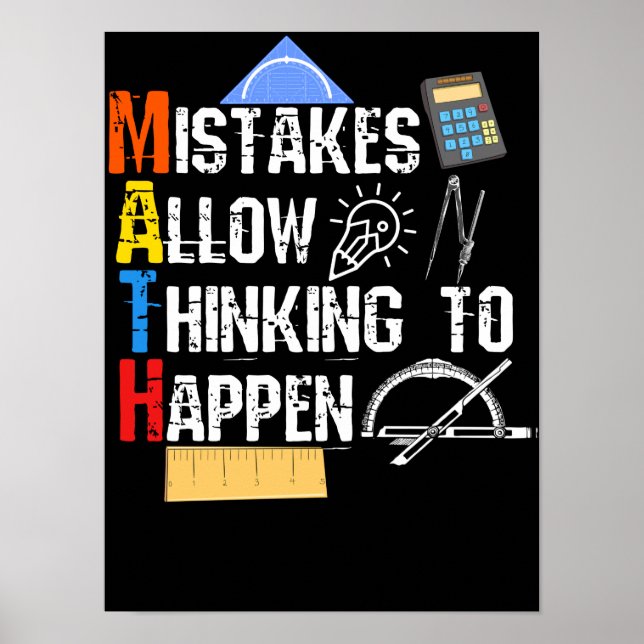Math. Mistakes Allow Thinking To Happen Poster (Front)